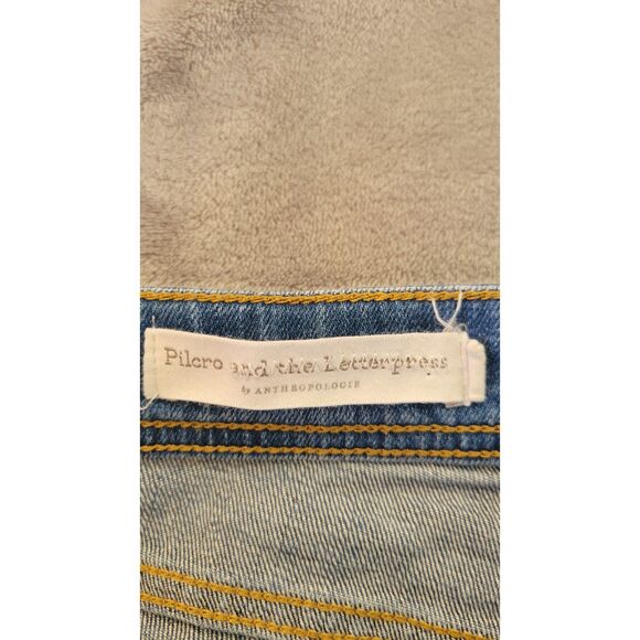 Pilcro + The Letterpress Relaxed Straight Red Stripe Button Fly Jeans - Picture 3 of 5